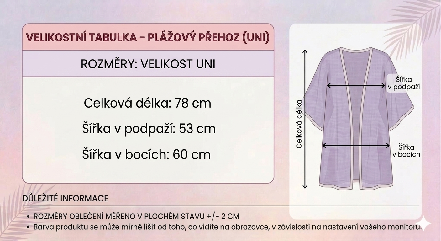 Plážový přehoz - krátký